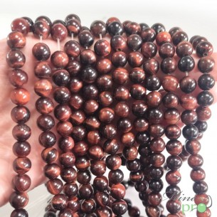 Oeil de taureau en perles rondes 8mm - fil complet