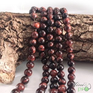 Oeil de taureau en perles rondes 8mm - fil complet