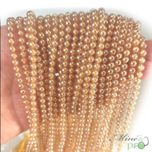 Aqua aura quartz sunset en perles rondes 4mm - fil complet