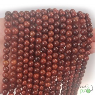 Bois rouge en perles rondes 6mm - fil complet