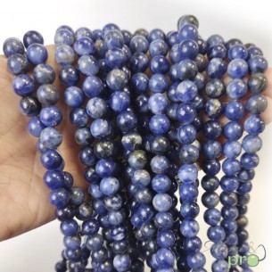 Sodalite A en perles rondes 8mm - fil complet