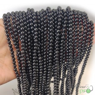 Tourmaline noire A en perles rondes 4mm - fil complet