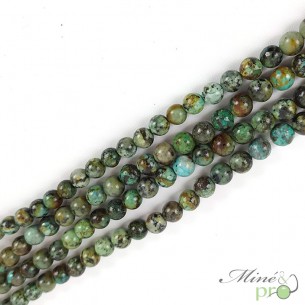 Turquoise africaine en perles rondes 8mm - fil complet
