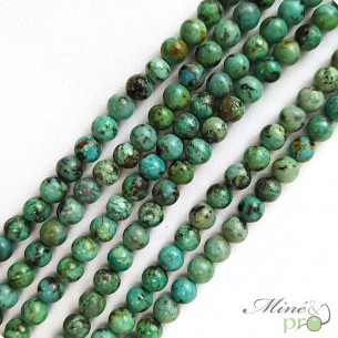 Turquoise africaine en perles rondes 6mm - fil complet