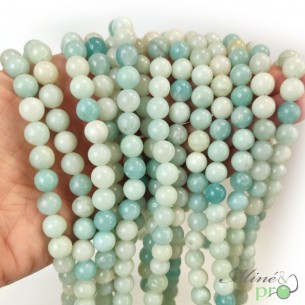 Amazonite en perles rondes 8mm - fil complet