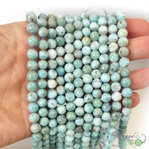 Larimar en perles rondes 6mm - fil complet