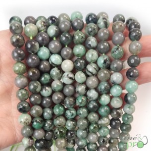Emeraude AB+ en perles rondes 8mm - fil complet