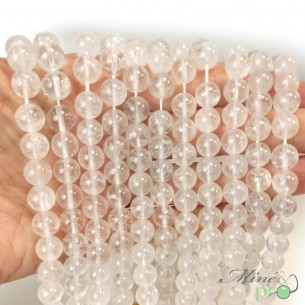 Cristal de roche AB en perles rondes 8mm - fil complet