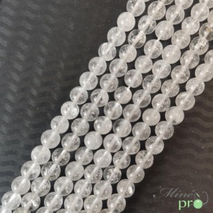 Cristal de roche AB en perles rondes 8mm - fil complet