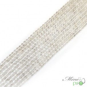 Cristal de roche B en perles rondes 4mm - fil complet