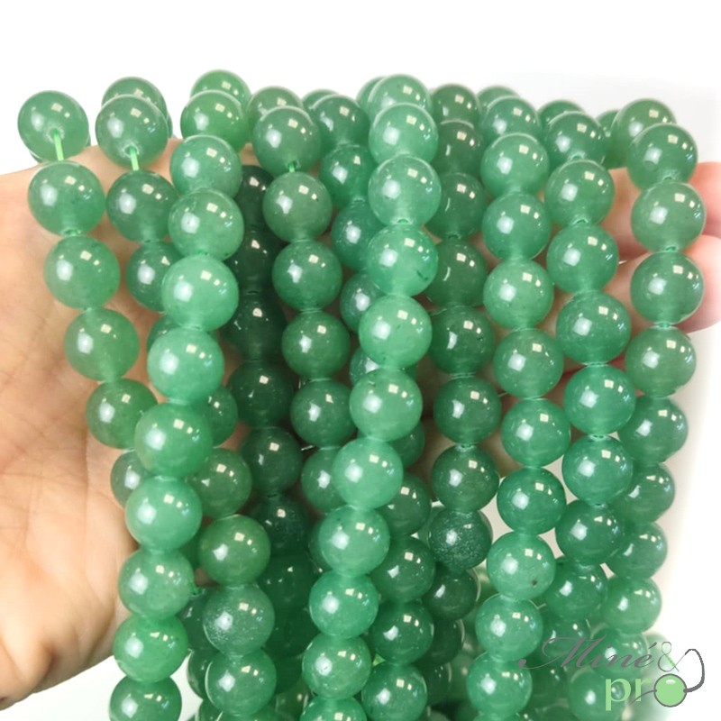 Aventurine verte en perles rondes 10mm - fil complet Aventurine verte en perles rondes 10mm - fil complet