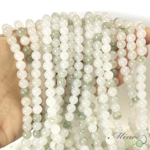 Jade mixte A en perles rondes 6mm - fil complet