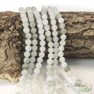 Jade mixte A en perles rondes 6mm - fil complet