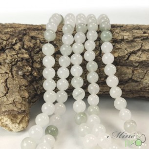 Jade mixte A en perles rondes 8mm - fil complet