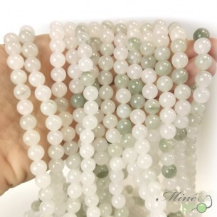 Jade mixte A en perles rondes 8mm - fil complet