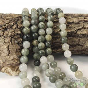 Jade mixte A en perles rondes 8mm - fil complet