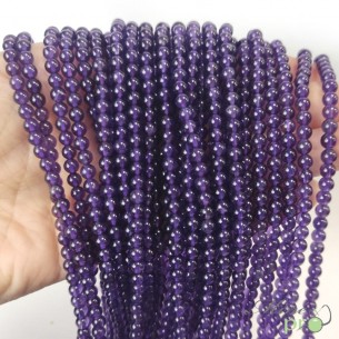 Améthyste AA en perles rondes 4mm - fil complet