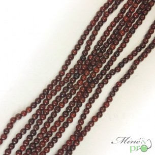 Jaspe hématoïde en perles rondes 4mm - fil complet