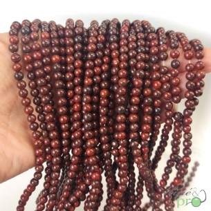 Jaspe hématoïde en perles rondes 4mm - fil complet
