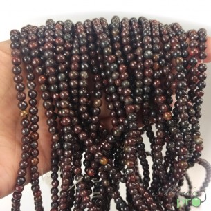 Jaspe hématoïde en perles rondes 4mm - fil complet