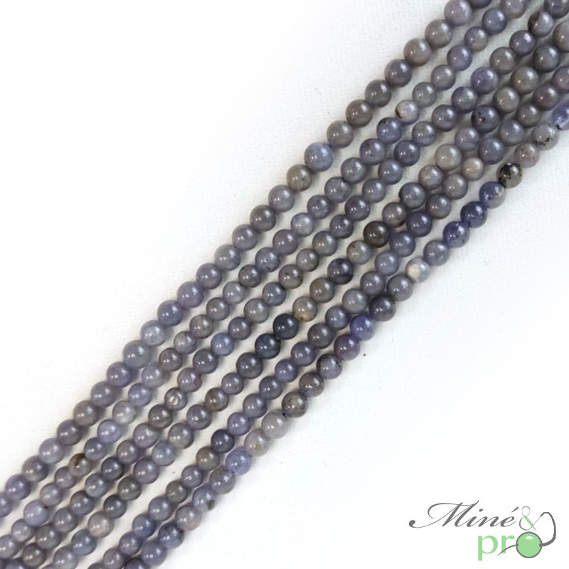 Tanzanite en perles rondes 4mm - fil complet