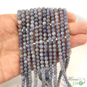 Tanzanite en perles rondes 4mm - fil complet