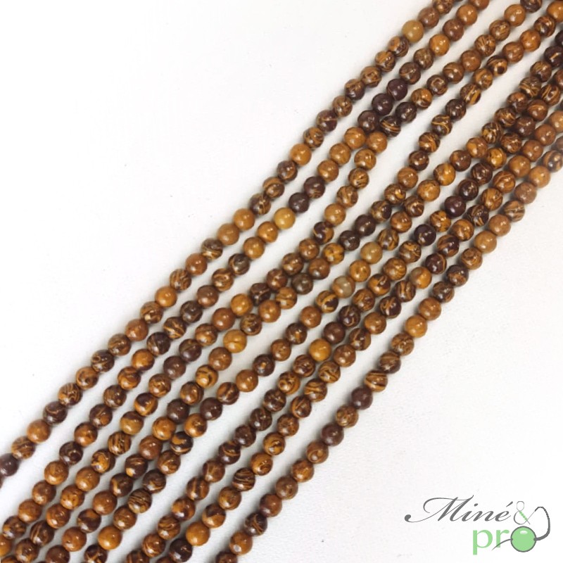 Jaspe Mariam en perles rondes 4mm - fil complet