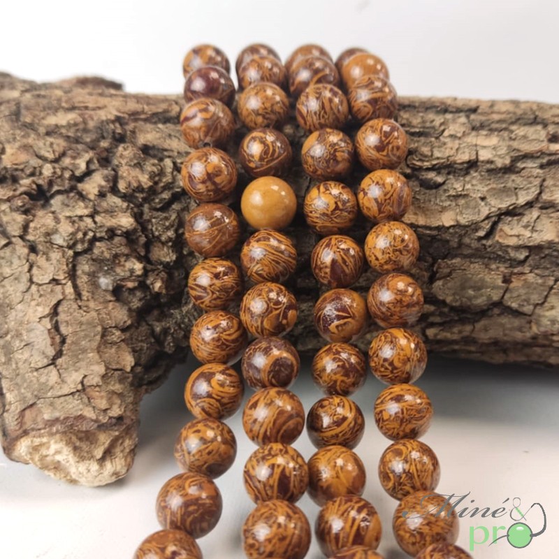 Jaspe Mariam en perles rondes 10mm - fil complet