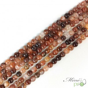Quartz hématoïde en perles rondes 8mm - fil complet