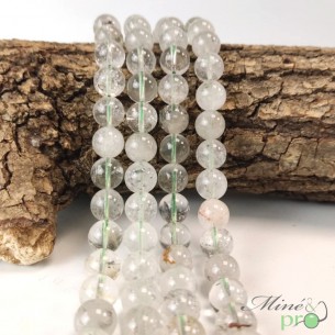Quartz lodolite AB en perles rondes 10mm - fil complet