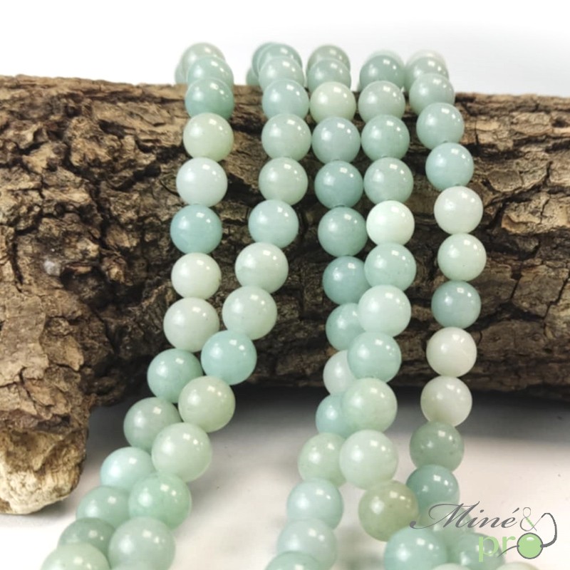 Amazonite en perles rondes 8mm - fil complet Amazonite en perles rondes 8mm - fil complet
