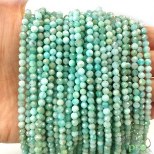 Amazonite en perles facettées 4mm - fil complet