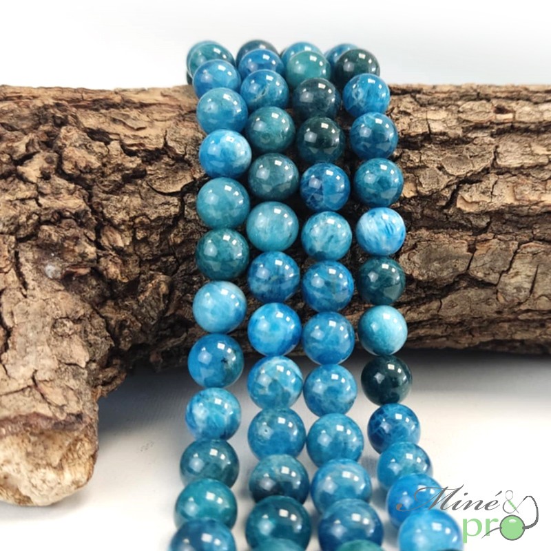 Apatite A en perles rondes 10mm - fil complet Apatite A en perles rondes 10mm - fil complet