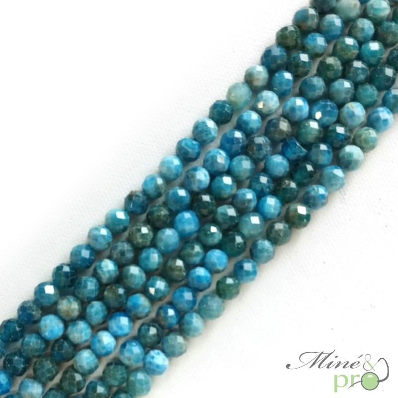 Apatite en perles facettées 6mm - fil complet