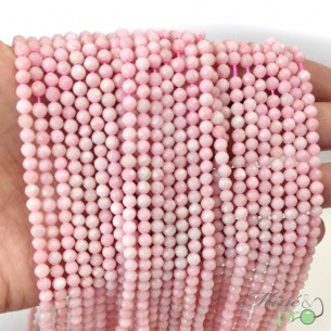 Opale rose A+ en perles facettées 4mm - fil complet