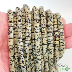 Jaspe dalmatien en rondelles heishi 6mm - fil complet