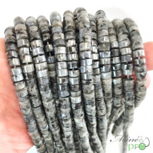 Larvikite en rondelles heishi 6mm - fil complet