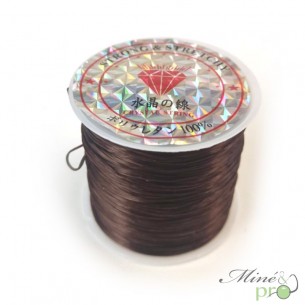 Bobine fil élastique multibrins marron - 30m