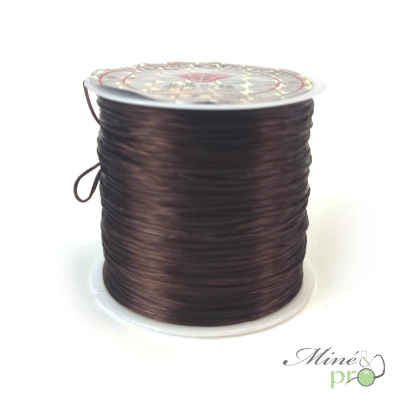 Bobine fil élastique multibrins marron - 30m