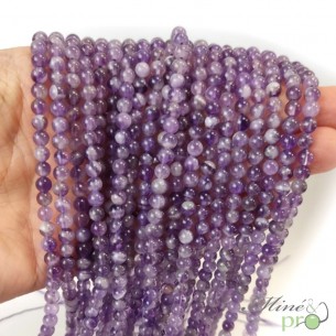 Améthyste chevron A en perles rondes 4mm - fil complet