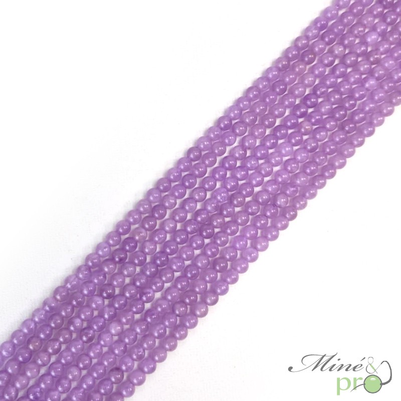 Améthyste lavande AA en perles rondes 4mm - fil complet