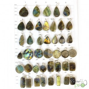 Labradorite - pendentifs cerclés