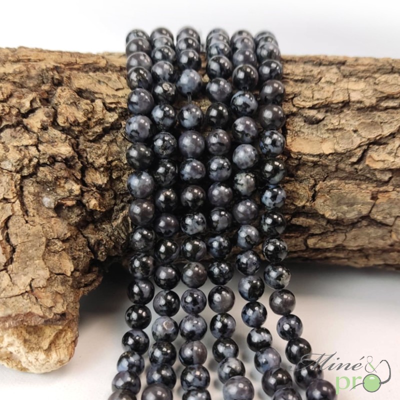 Gabbro A en perles rondes 6mm - fil complet