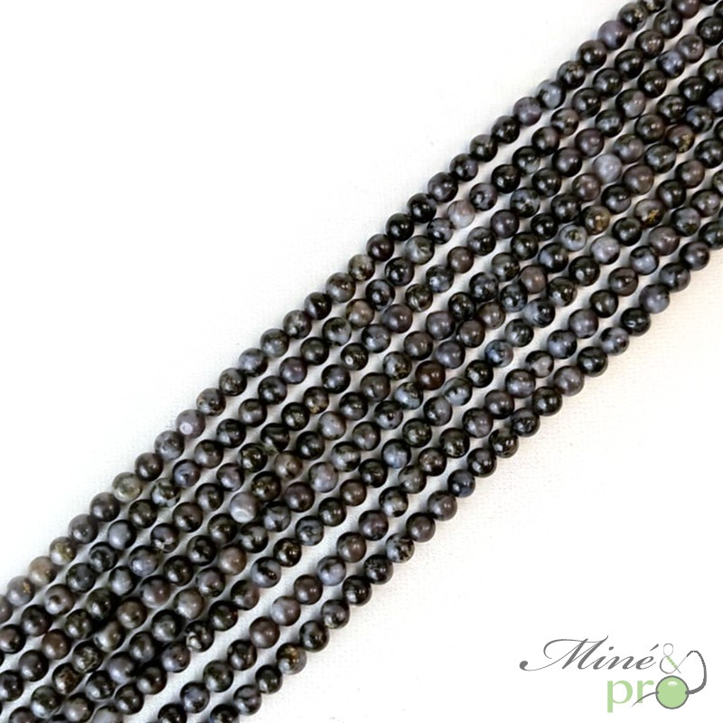 Gabbro A en perles rondes 4mm - fil complet