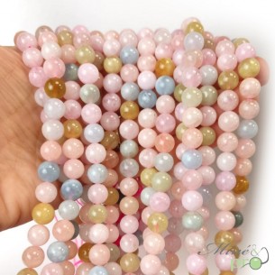 Béryl en perles rondes 8mm - fil complet