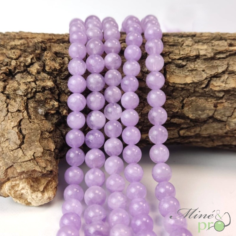 Améthyste lavande AA en perles rondes 8mm - fil complet