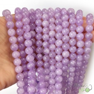 Améthyste lavande AA en perles rondes 8mm - fil complet