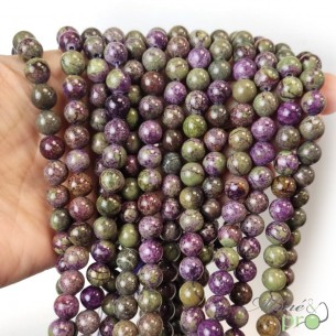 Stichtite A+ en perles rondes 8mm - fil complet