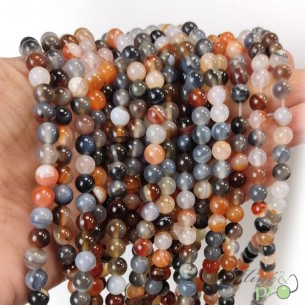 Sardonyx en perles rondes 6mm - fil complet
