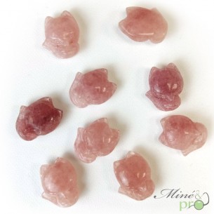 Renard en Quartz fraise - percé